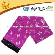 Factory Price Fashion Large Size Warm Butterfly Jacquard Stole Foulards pour dames Pashmina Shawl